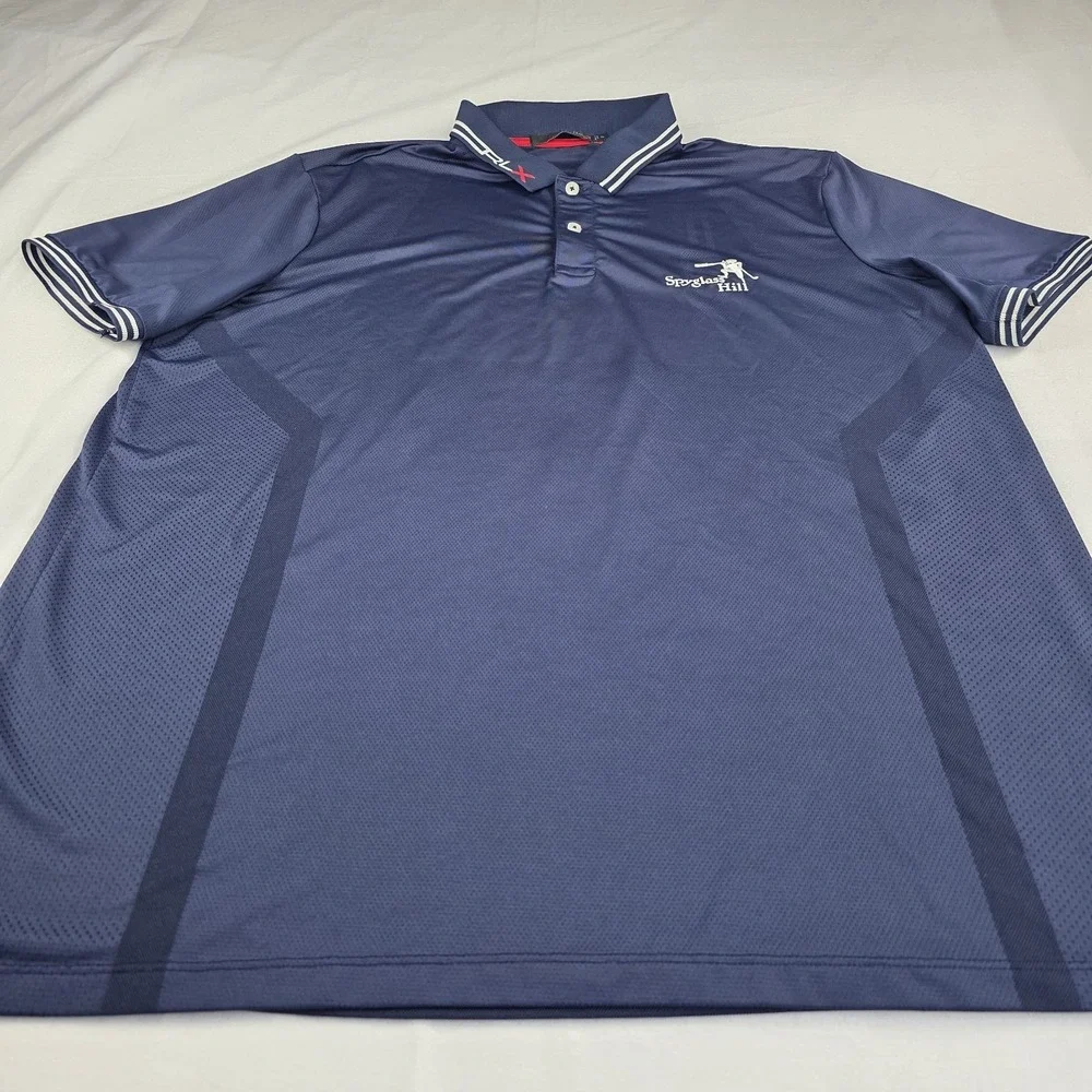 RLX Ralph Lauren Polo Shirt Mens XL Blue Gray Spyglass Hill Golf Performance